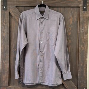 Ermenegildo Zegna Men’s Button Up Long Sleeve Shirt Purple Gray Size‎ Medium